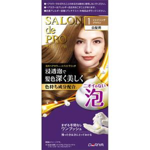 (送料無料・まとめ買い×30個セット)ダリヤ サロンドプロ 泡のヘアカラー エクストラリッチ 白髪用 1 シャイニングブラウン