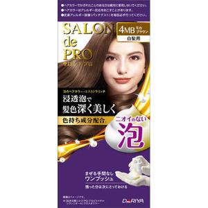 (送料無料・まとめ買い×30個セット)ダリヤ サロンドプロ 泡のヘアカラー エクストラリッチ 白髪用 4MB モカブラウン