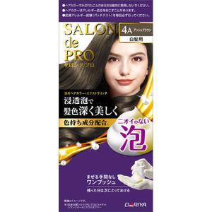 (送料無料・まとめ買い×30個セット)ダリヤ サロンドプロ 泡のヘアカラー エクストラリッチ 白髪用 4A アッシュブラウン