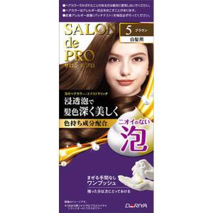 (送料無料・まとめ買い×30個セット)ダリヤ サロンドプロ 泡のヘアカラー エクストラリッチ 白髪用 5 ブラウン