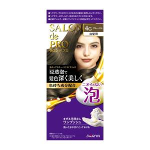 (送料無料・まとめ買い×30個セット)ダリヤ サロンドプロ 泡のヘアカラー エクストラリッチ 白髪用4G グレージュ