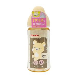 (送料無料・まとめ買い×50個セット)ジェクス チュチュ マルチフィット 広口タイプ プラスチック製 ほ乳びん 240mL リラックマ