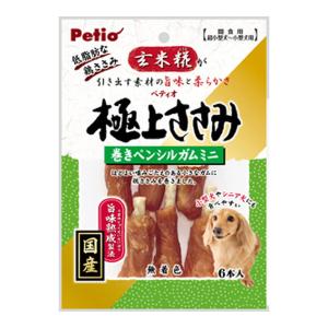 【送料無料・まとめ買い×60個セット】ペティオ 極上ささみ 巻きペンシルガムミニ 6本入 犬用おやつ 間食用 小型犬 シニア犬 ドッグフード｜kenkoo-life