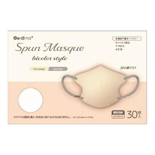 【あわせ買い2999円以上で送料無料】青山通商 グディナ スパンレース 不織布マスク ふつう エクル...