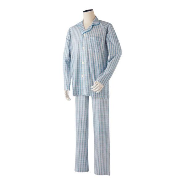 【あわせ買い2999円以上で送料無料】日伸 らくらくパジャマ 紳士用 L ブルー