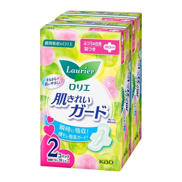 【あわせ買い2999円以上で送料無料】花王 ロリエ 肌きれいガード 昼用 羽つき 20個入×2個パッ...