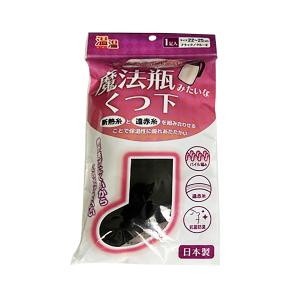 ミノウラ 温温 魔法瓶みたいなくつ下 22-25cm ブラック クルー丈