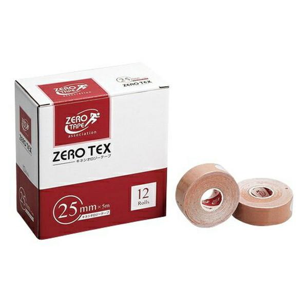 【送料無料・まとめ買い×4個セット】ZERO テックス キネシオロジーテープ 25mm×5m 12巻...