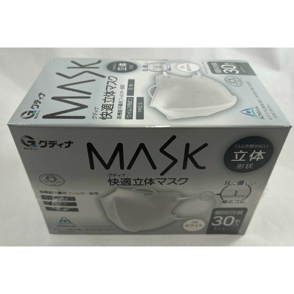 【送料無料・まとめ買い×6個セット】青山通商 グディナ MASK 快適立体マスク ホワイト 30枚入...