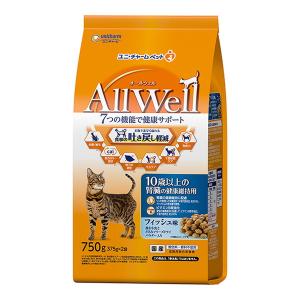 【送料無料・まとめ買い×8個セット】ユニ・チャーム AllWell 10歳以上の 腎臓の健康維持用 フィッシュ味 挽き小魚とささみ 750g｜kenkoo-life