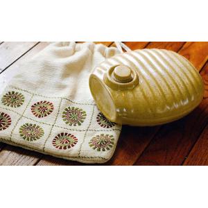弥満丈製陶 陶器の湯たんぽ&ノクシカタ刺繍袋セット｜kenkosogo