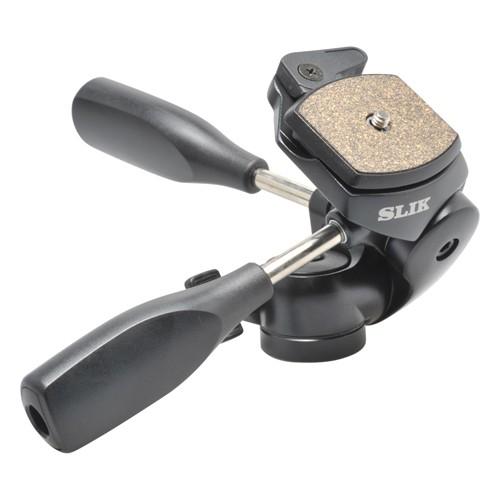 即配 SLIK スリック 3ウェイ雲台 エイブル 300 DX N 中型三脚対応の2ハンドル3ウェイ...