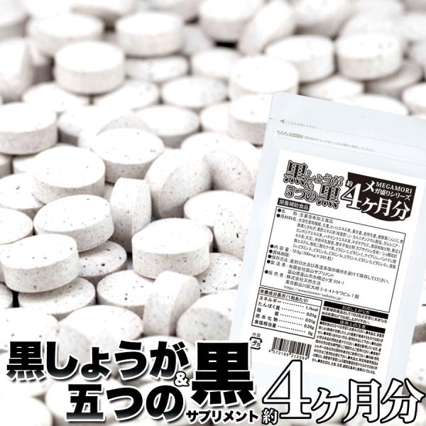 タイムセール!! 黒しょうが＆5つの黒サプリ 約4ヵ月分 ダイエット サプリメント 送料無料