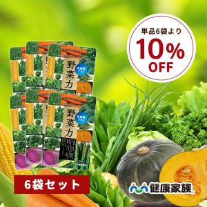 野菜 サプリ 国産 乳酸菌 スルフォラファン ブロッコリースプラウト クロレラ ユーグレナ グルコラファニン 野菜力 健康家族 公式 120粒入 6袋セット｜kenkou-kazoku