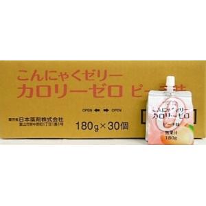 【訳あり品：賞味期限が2021年5月21日のため】 送料無料 日本薬剤株式会社 ▲［３０個セット］ファイトマン蒟蒻ゼリー　カロリーゼロ　ピーチ味　180g入り×３０