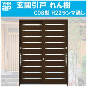 YKK AP 玄関引き戸 れん樹 B09型 H2230mm ランマ通し 2枚建 単