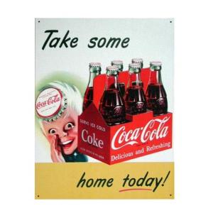 Coca Cola（コカコーラ） コカコーラ丸形ブリキ看板-B76 : ケンズ