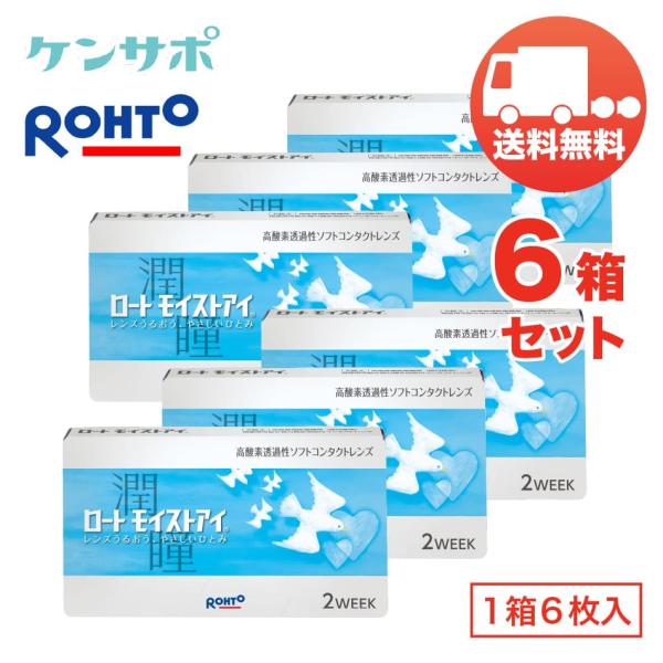 ロート モイストアイ×6箱セット（1箱6枚入り） ROHTO 2週間使い捨て ソフトコンタクトレンズ...