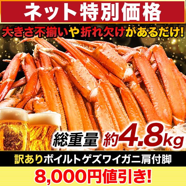 4.8kg かに カニ 蟹 肩付き脚 茹で トゲズワイガニ とげずわいがに 訳ありボイルトゲズワイガ...