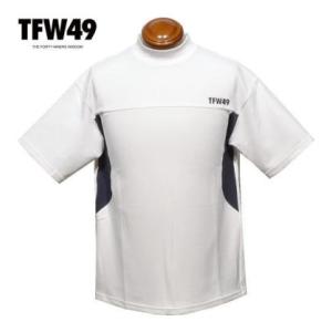 TFW49 半袖モックネックシャツ L メンズ T102520006 ストレッチ ハイネックカットソ...