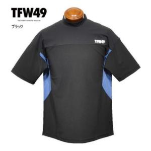 TFW49 半袖モックネックシャツ L.XL. メンズ T102610011 ストレッチ ワイドシル...