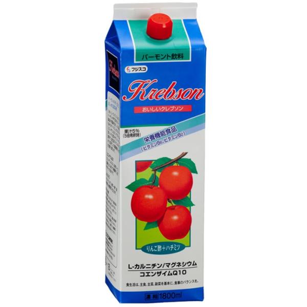 健康りんご酢飲料「クレブソン」りんご酢パワー・りんご酢＋ハチミツ1800ｍｌ・５〜７倍希釈タイプ