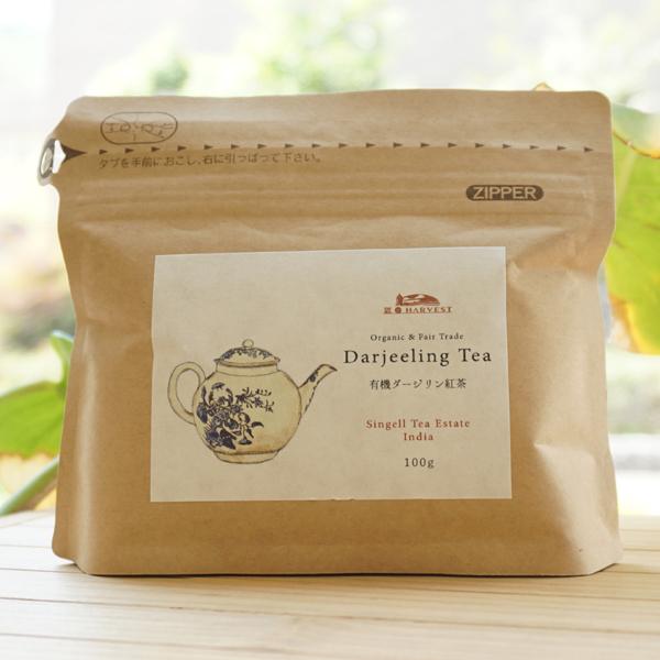 有機ダージリン紅茶 (スタンドパック) 100g エヌハーベスト　秋摘み