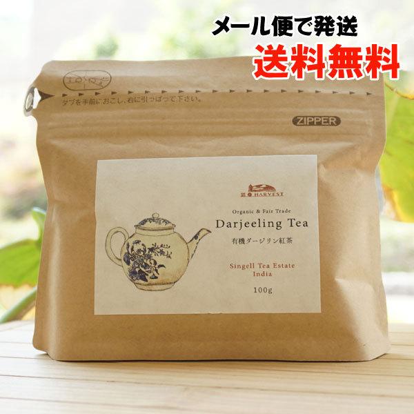 有機ダージリン紅茶 (スタンドパック) 100g エヌハーベスト メール便の場合、送料無料　秋摘み