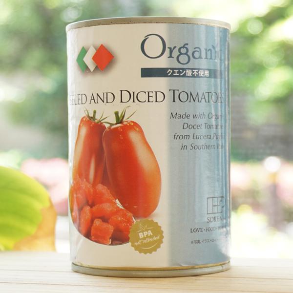 有機ダイストマト 400g 創健社 Organic PEELED AND DICED TOMATOE...