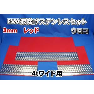 日本ボデーパーツ工業 EVA 泥除け レッド 3mm ウロコ ステンセット