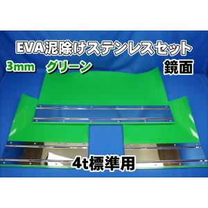 4t標準用 2060mm 3分割 EVA レッド 3mm 泥除け 鏡面 ステンセット