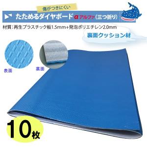 たためるダイヤボードαアルファ  1.5mm厚+裏面クッション材・10枚  青1800mm×900mm（610×900・折りたたみ時）｜kenzai-wanipark