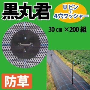 黒丸君・30ｃｍ（Ｕピン+ワッシャー）セット　200組