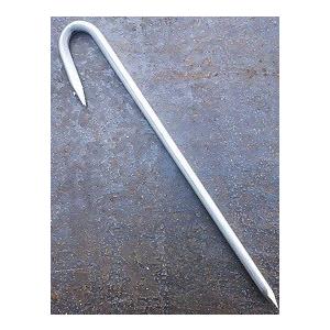 ロープ止め金具・ロープ杭（J型）約18cm×径約8mm【1本