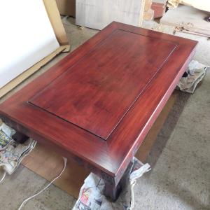 受注生産品 座敷机 黒檀 漆仕上げ 4.5尺 山水彫り 座卓 唐木 唐木家具