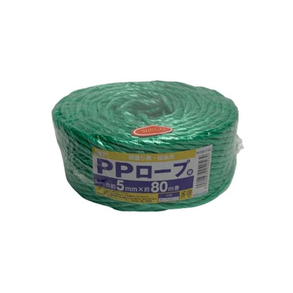 アイネット　ＰＰロープ　５ＭＭＸ８０Ｍ　緑　ＩＨ−１０５−４７３Ｇ