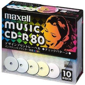 maxell 音楽用 CD-R 80分 インクジェットプリンタ対応デザインプリントワイド印刷) 10...