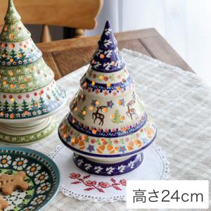 ポーリッシュポタリー＊ツリー型キャンディーボックスW851-A18