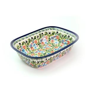 ポーリッシュポタリー 蓋つきグラタン皿 電子レンジ/オーブン/食洗器