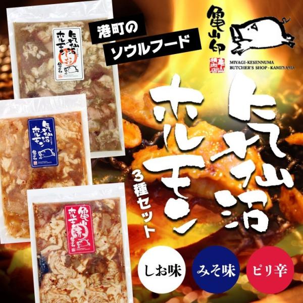 気仙沼ホルモン 3種セット みそ しお ピリ辛 500g入り 焼肉 バーベキュー 食べ比べ ソウルフ...