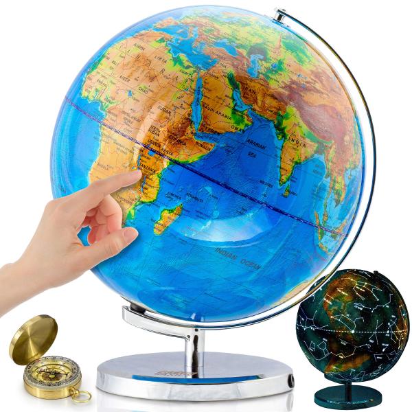 GET LIFE BASICS Illuminated Globe of the World wit...