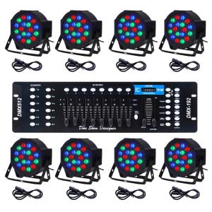 CO Z LED Stage Lights DMX, 8 pcs 18x3W RGB Par Can Lights Packag 並行輸入品｜kevin-store