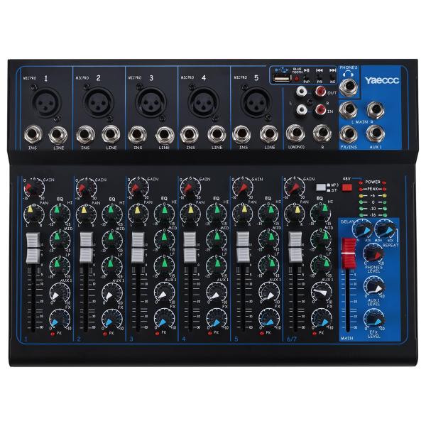 4/7 Channel Professional Powered Mixer Power Mixin...