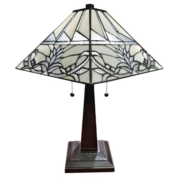 Tiffany Style Table Lamp Banker Mission 22&quot; Tall S...