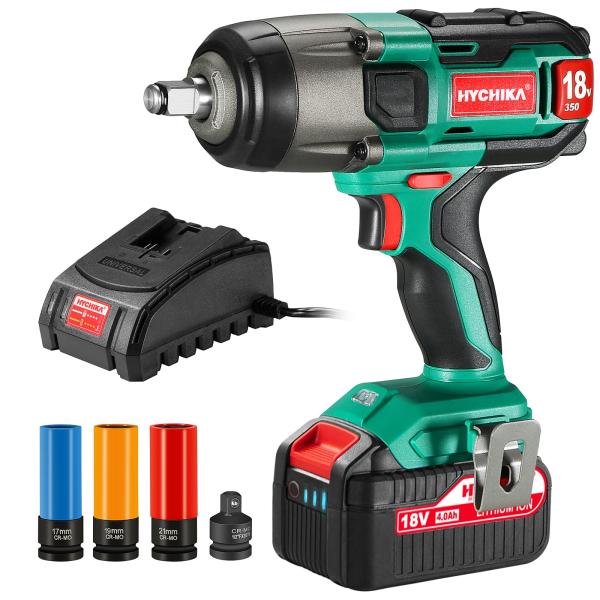 Cordless Impact Wrench 18V Max, HYCHIKA 260 Ft lbs...