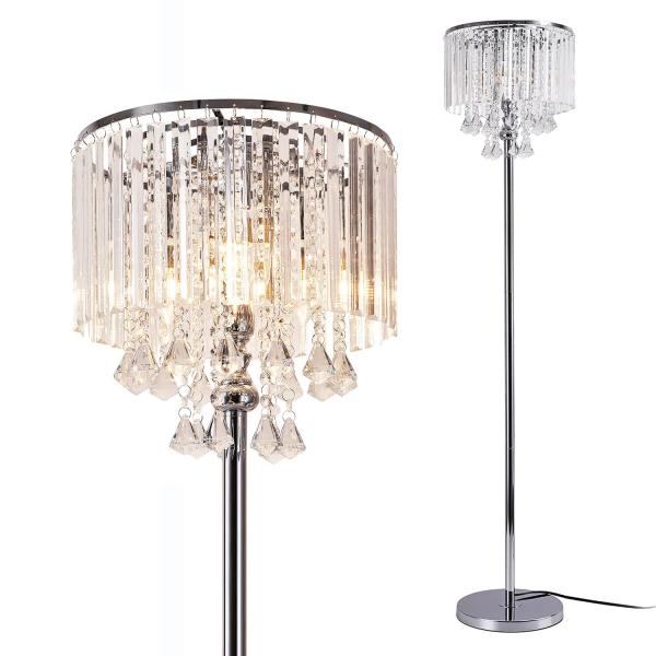 beaysyty Modern Elegance Crystal Floor Lamp, On/Of...