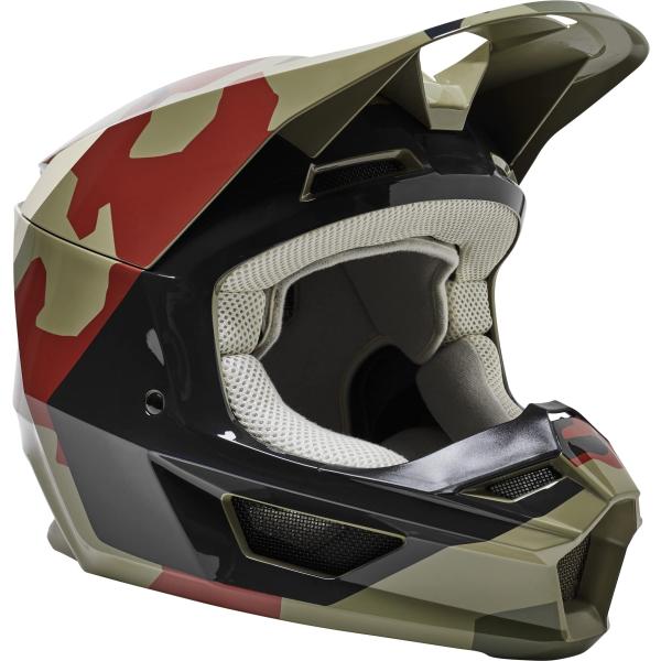 Fox Racing V1 Core Motocross Helmet, BNKR Green Ca...