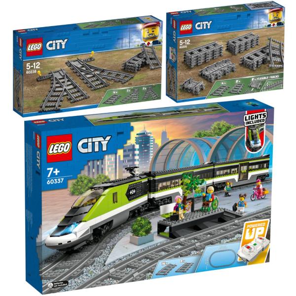 Lego City Set of 3: 60337 Passenger Express Train,...