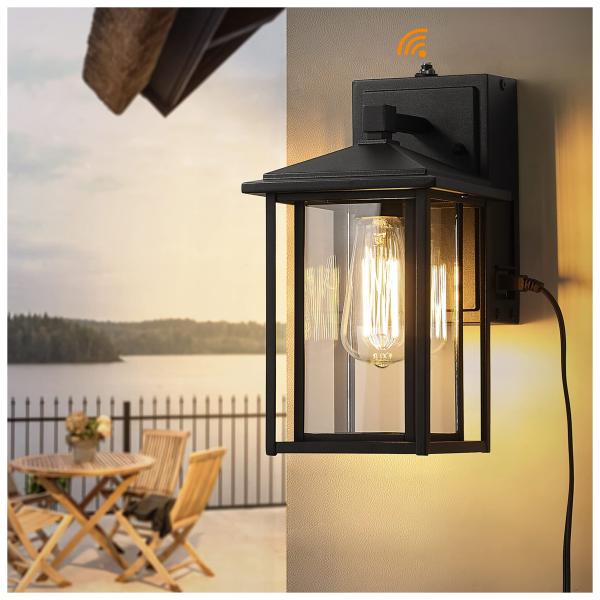 zeyu Modern Outdoor Porch Light with Built in GFCI...