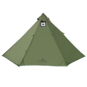 Longeek キャンプ テント 4人用 4 季節のバックパッキング熱いティピ 煙突穴付き Long...